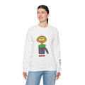 White Hobart Schnerd Crewneck Sweatshirt, worn by a second model, front view
