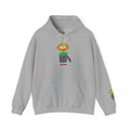 Sport Grey Hobart Schnerd adult hoodie with character artwork on the front and sleeve