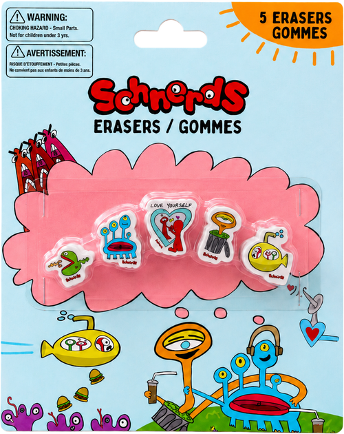 Schnerds Eraser Pack - 5 Erasers per Pack